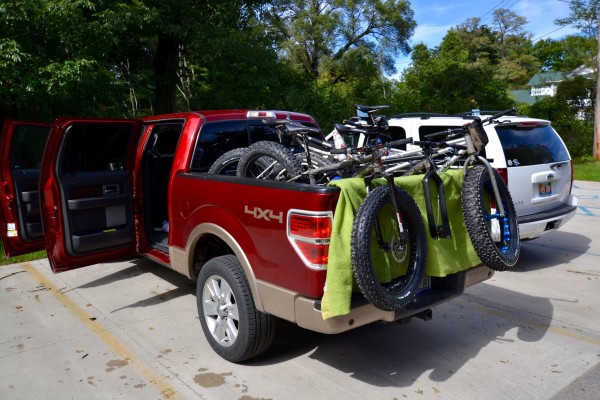 How many people and bikes can you fit in a truck?