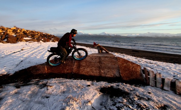 Photo by: Bjorn Olson -  HCC member and Cycle Logical owner Derek Reynolds banks the Otter Slide