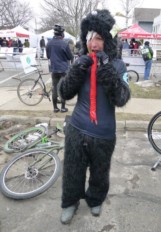 Krampus showed up at Barry Roubaix riding and Ogre!