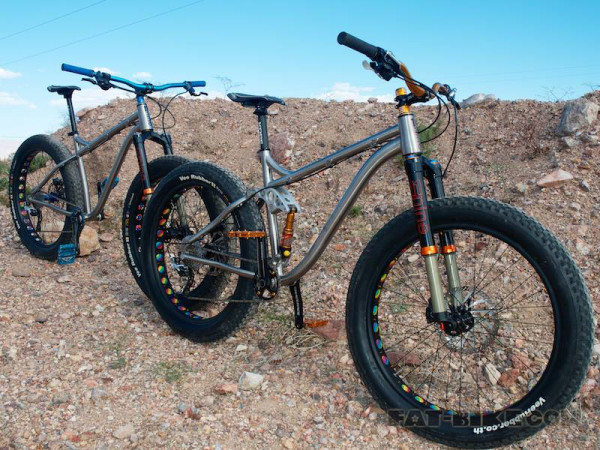 Lance was on hand with his Prototype Direwolf Full Suspension fat-bike as well as the hardtail Simus.  