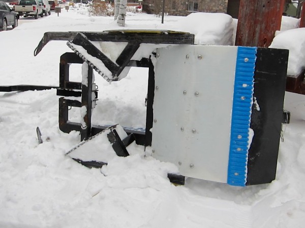 The under side of the sled used to groom the NTN trails in Michigan.