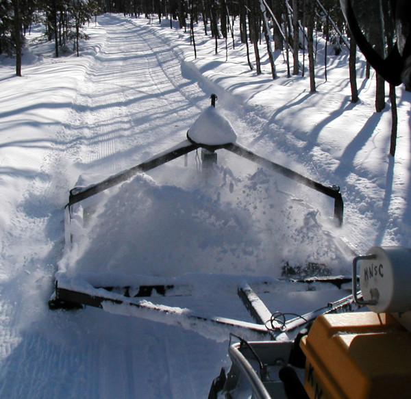 This is what it looks like as the drag moves over the snow processing it before compaction.