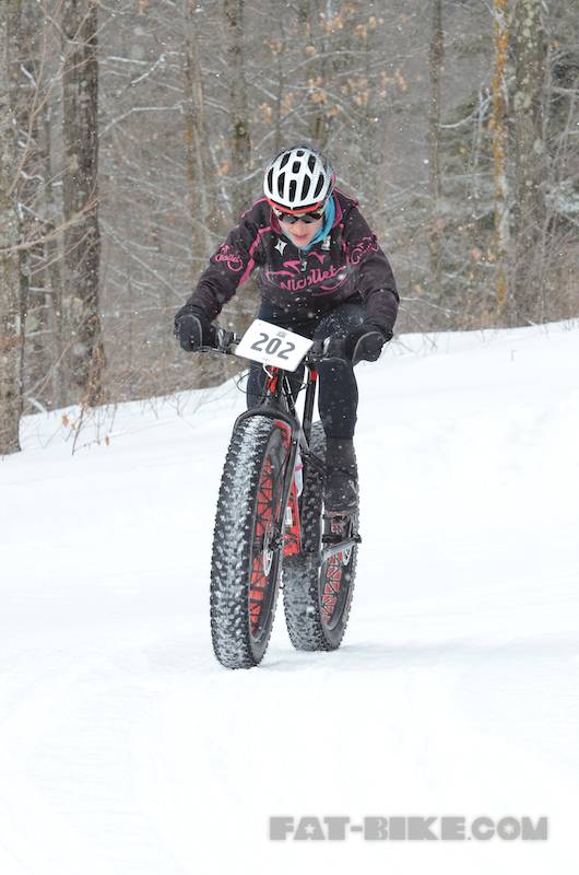 2014 Women's Fatbike National Champ, Jenna Rinehart getting it done with about 13K left to go.