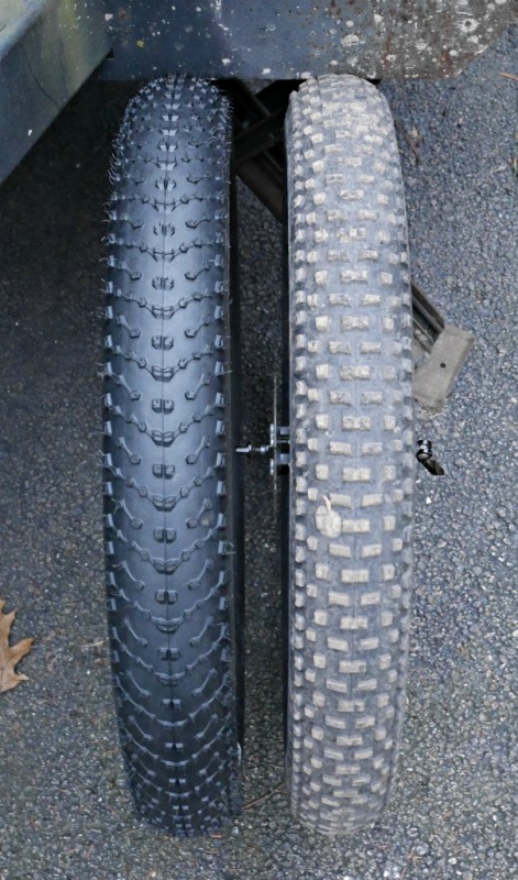 Juggernaught 4.0 and Vee Tire H-Billy 4.25 both mounted on 65 mm wide rims