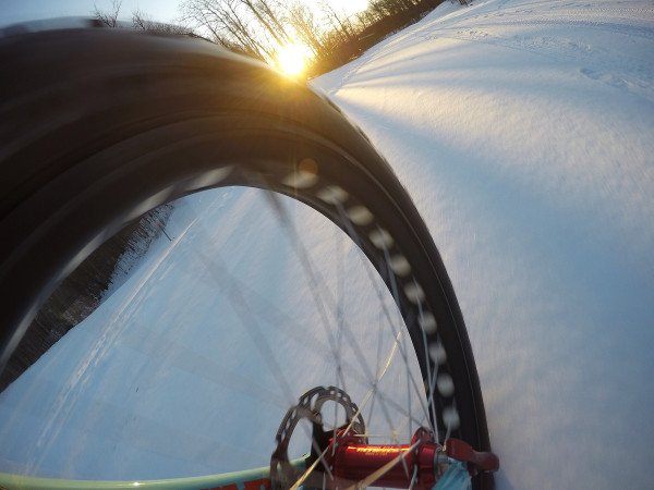 Winter fat-bike glory. Moments like this is what the ride experience is all about.