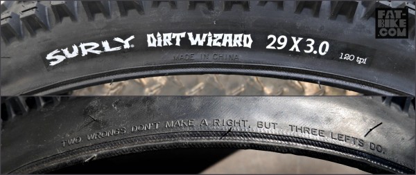 surly 29x3 dirt wizard tire sidewall