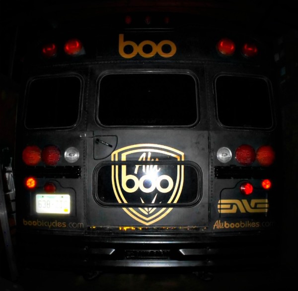 The Boo Bus in the barn at Boo HQ