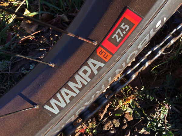Bontrager's WAMPA 27.5 carbon and tubeless ready rims. Sprinkled freshly with red dirt.