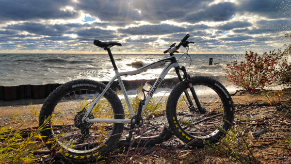 Angry sea, happy bike