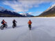fatbikes on spray lakes reservoir